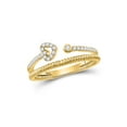 thumbnail image 1 of Mia Diamonds 10kt Yellow Gold Womens Round Diamond Heart Stackable Band Ring 1/6 Cttw, 1 of 1