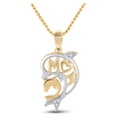 thumbnail image 1 of Mia Diamonds 10kt Yellow Gold Womens Round Diamond Mom Dolphin Pendant .03 Cttw, 1 of 2