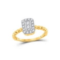 thumbnail image 1 of Mia Diamonds 10kt Yellow Gold Womens Round Diamond Rectangle Cluster Ring 1/3 Cttw, 1 of 1