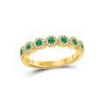 thumbnail image 1 of Mia Diamonds 10kt Yellow Gold Womens Round Emerald Diamond Stackable Band Ring 1/2 Cttw, 1 of 1
