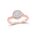 thumbnail image 1 of Mia Diamonds 14kt Rose Gold Womens Round Diamond Halo Solitaire Ring 1/2 Cttw, 1 of 1