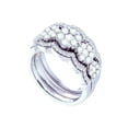 thumbnail image 1 of Mia Diamonds 14kt White Gold Round Diamond 3-Piece Bridal Wedding Ring Band Set 1-1/2 Cttw, 1 of 1