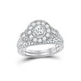 thumbnail image 1 of Mia Diamonds 14kt White Gold Round Diamond Bridal Wedding Ring Band Set 1 Cttw, 1 of 1
