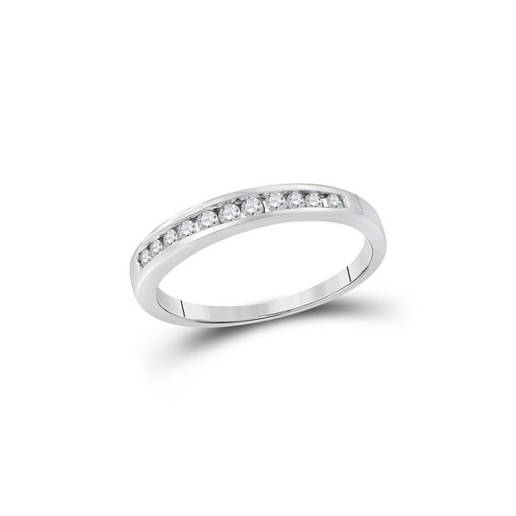 Mia Diamonds 14kt White Gold Womens Round Diamond Single Row Fashion Band Ring 1/4 Cttw