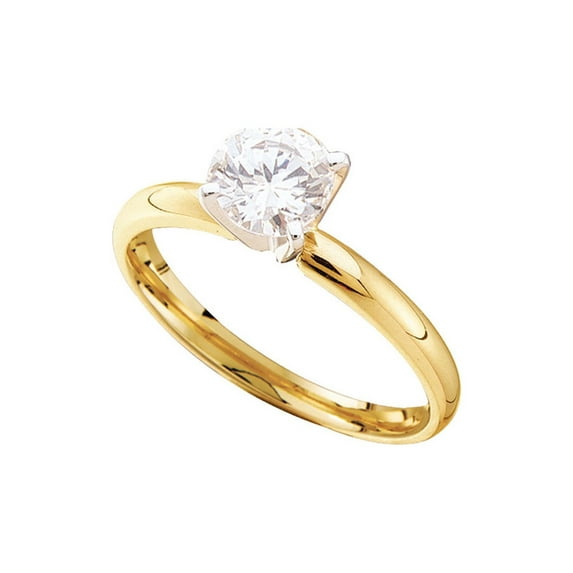 Mia Diamonds 14kt Yellow Gold Womens Round Diamond Solitaire Bridal Wedding Engagement Ring 1/4 Cttw