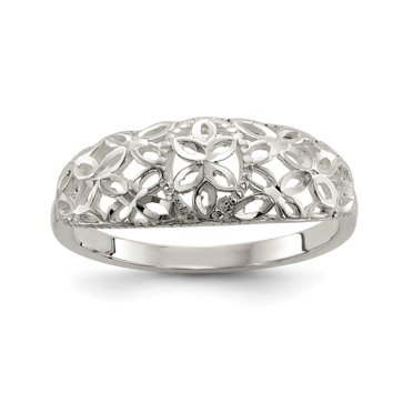 Handmade Sterling Silver 925 Filigree Diamond Shape Ring - UK Hallmarked - Gift Box Included