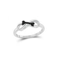 thumbnail image 1 of Mia Diamonds Sterling Silver Womens Round Black Color Enhanced Diamond Dog Bone Infinity Ring 1/20 Cttw, 1 of 4