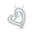 thumbnail image 1 of Mia Diamonds Sterling Silver Womens Round Diamond Infinity Heart Pendant 1/3 Cttw, 1 of 1