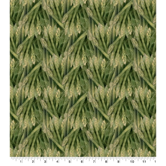 Springs Creative Carols Corner Asparagus Green 100% Cotton Fabric sold by the Yard.