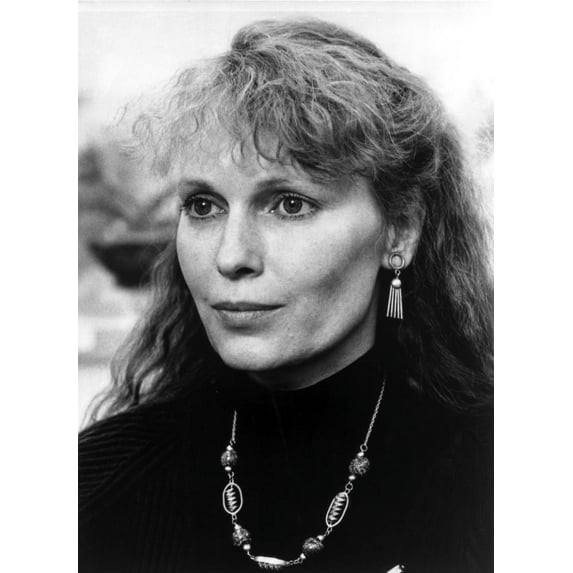 Mia Farrow Portrait wearing Black High Neck Blouse with Necklace Photo Print (8 x 10)