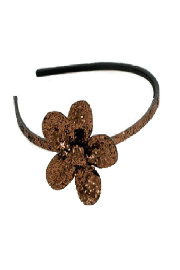 Mia Fashion Headband, Hair Accessory W/ Sparkly Glitter Flower, U-Shaped