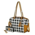thumbnail image 1 of Mia K Karlie Tote Multi-Functional Shoulder Bag Plaid Vegan Leather with Wallet, 1 of 10