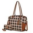 thumbnail image 1 of Mia K Karlie Tote Multi-Functional Shoulder Bag Plaid Vegan Leather with Wallet, 1 of 10