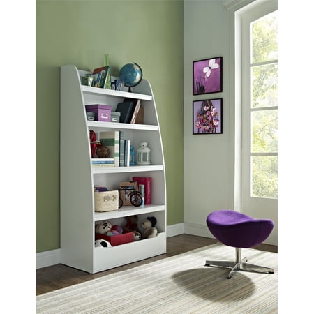 Ameriwood Home Mia Kids' 4-Shelf Bookcase, White