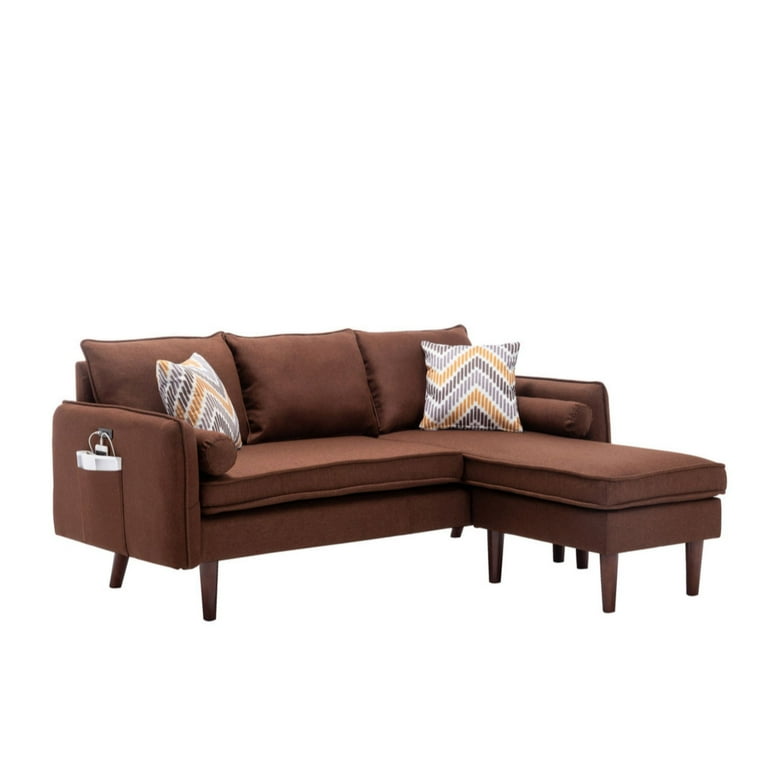Mia sectional sofa chaise on sale with usb charger & pillows