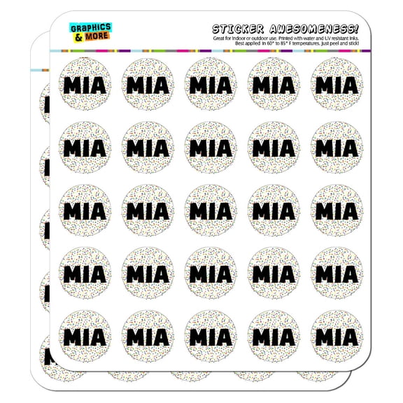 Mia - Name 1" Planner Calendar Scrapbooking Crafting Stickers - Multicolored Speckles