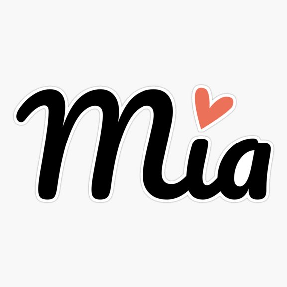 Mia Name Heart Sticker