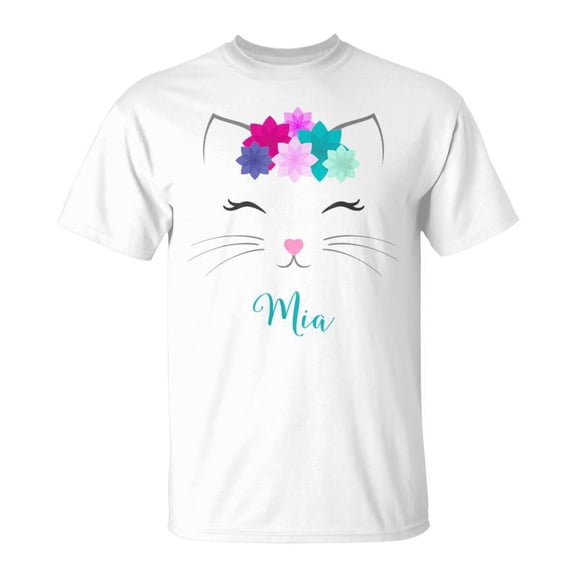 Mia Name Personalised Kitty Cat TShirt