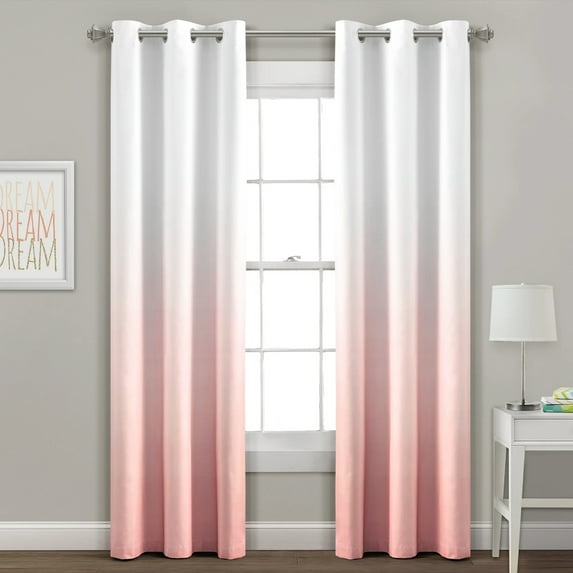 Mia Ombre Insulated Grommet Blackout Window Curtain Panels, Set of 2