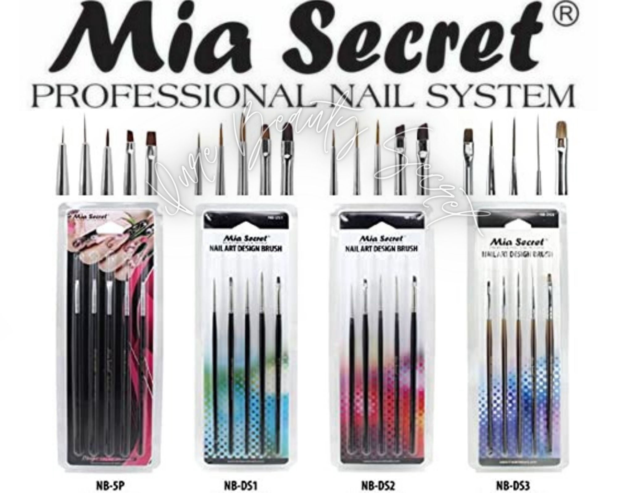 Mia Secret 5 Piece Nail Art Design Brush Sets - COMBO PACK