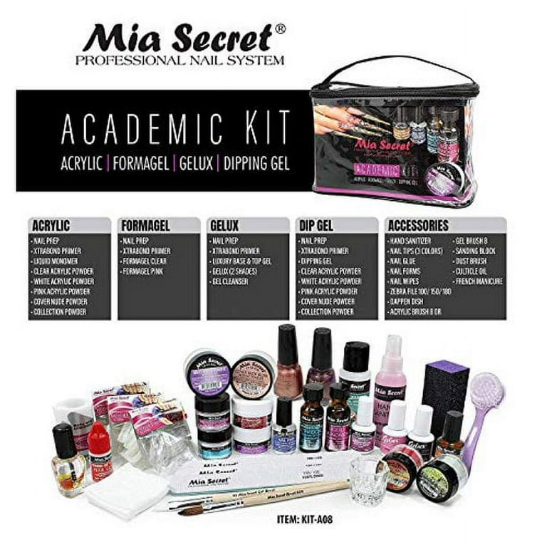Mia Secret Academic Nail Kit w/ 4 Systems (Kit-A08) - Walmart.com