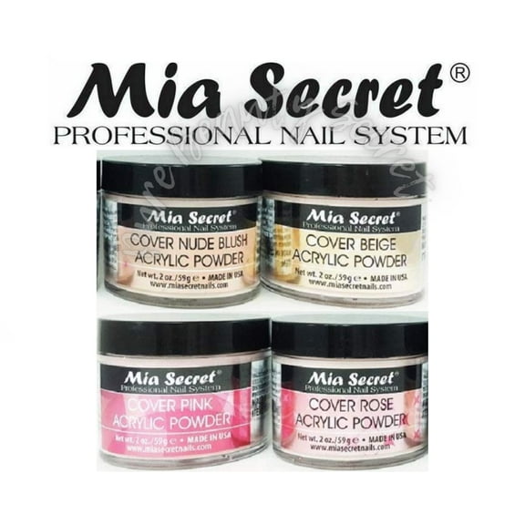 Mia Secret Acrylic Cover Powder 2 oz x 4 (Beige/Pink/Rose/Nude)