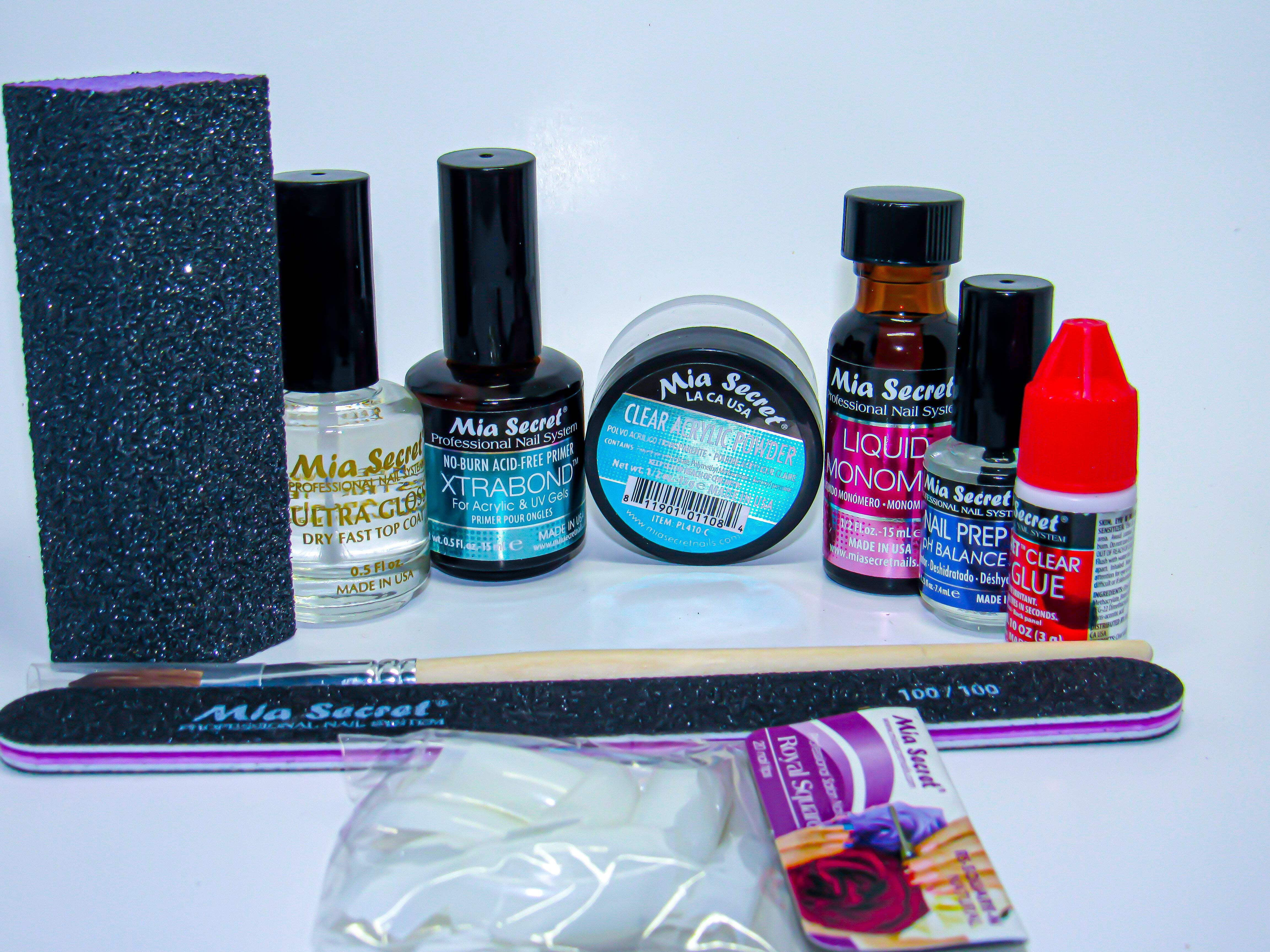 Mia Secret Clear Acrylic Powder Nail Kit with Brush