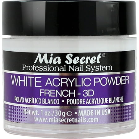 Mia Secret Acrylic Nail Powder 3D White 1 oz Bottle -MADE IN USA