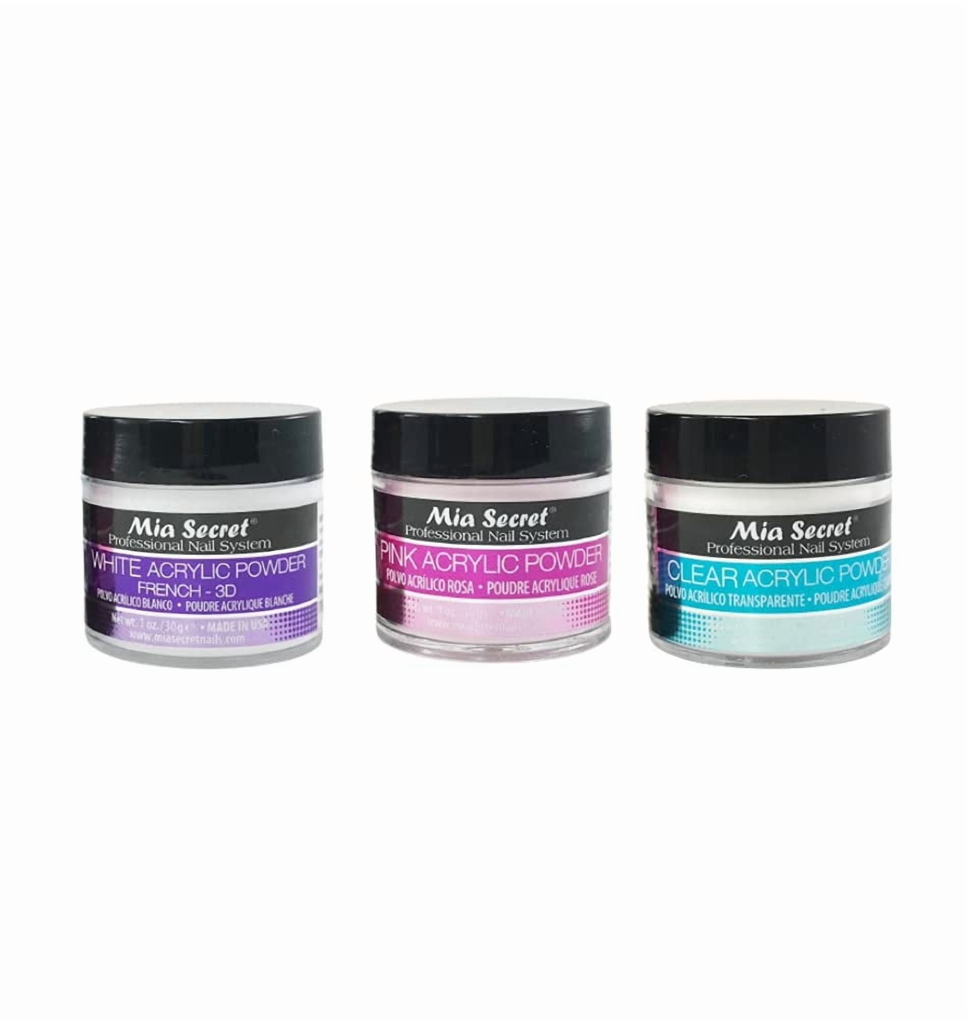 Mia Secret Acrylic Powder 1 oz x 3 (White, Pink, Clear)