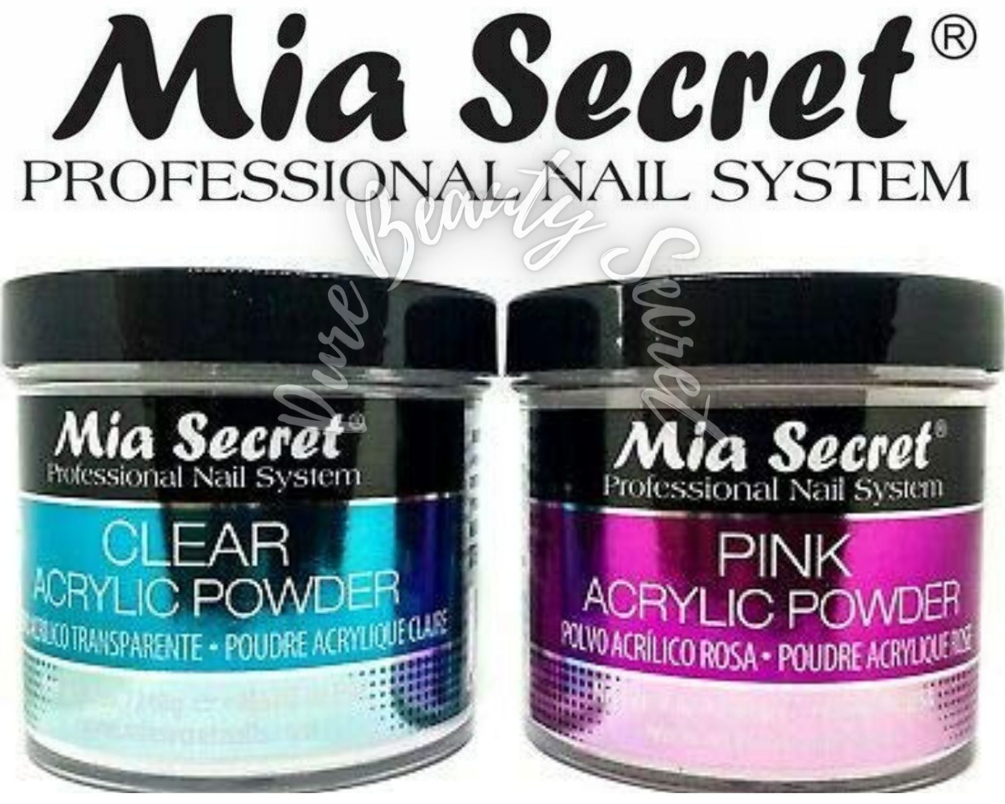 Mia Secret Acrylic Powder 8 oz x 2 (Pink &Clear)