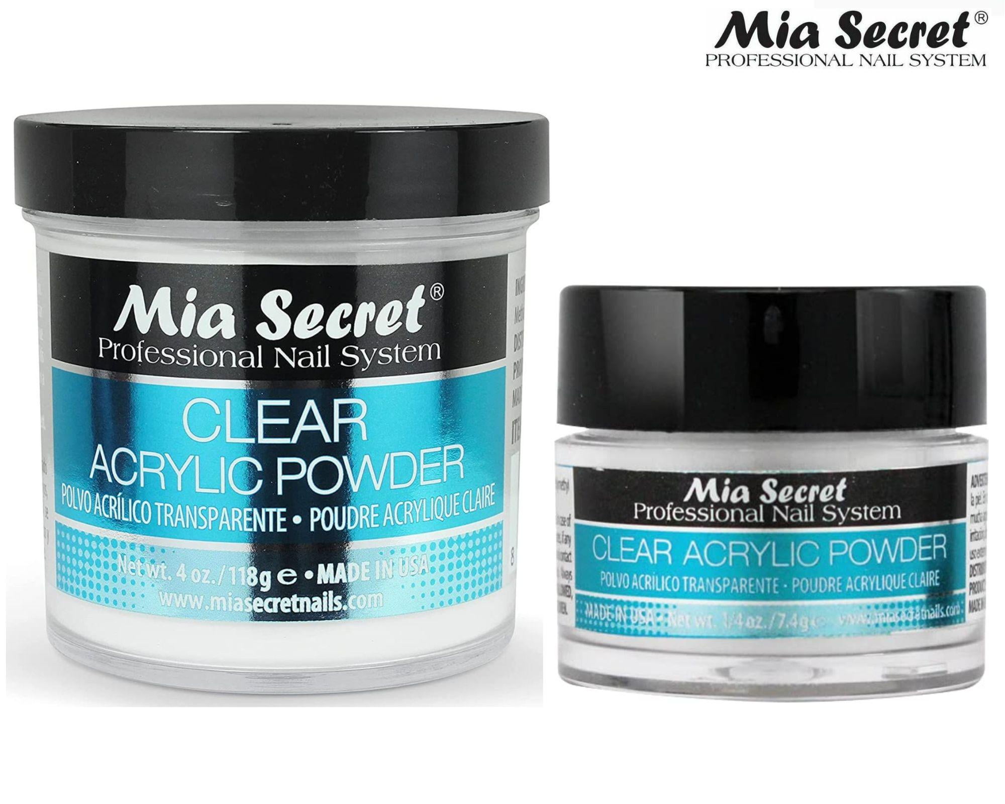 Mia Secret Acrylic Powder Clear 4 oz and 0.25 oz - Combo Pack