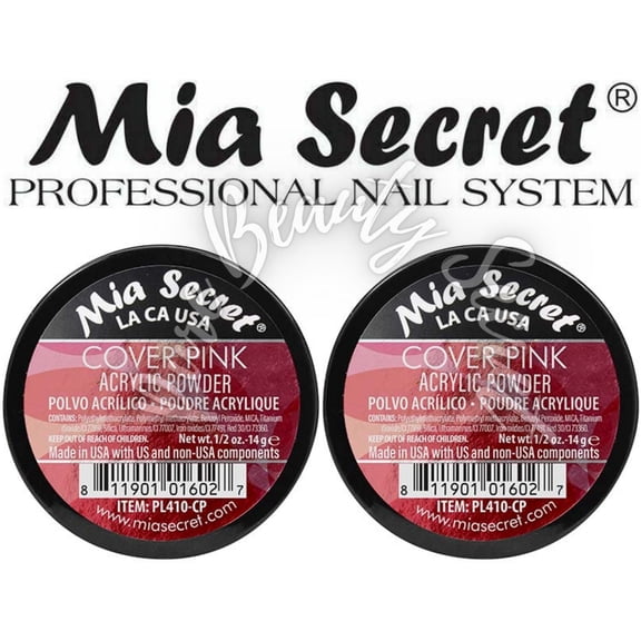 Mia Secret Acrylic Powder Cover Pink 0.5oz (PL410-CP) x 2