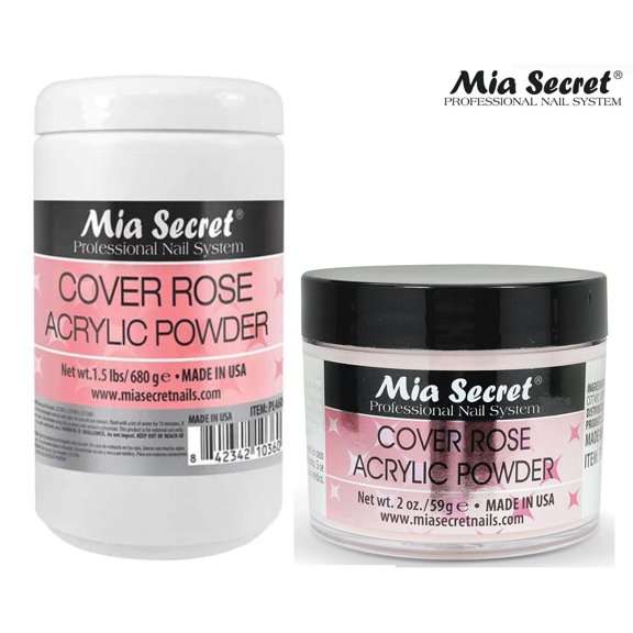 Mia Secret Acrylic Powder Cover Rose 1.5 LBS/24 oz and 2 oz - Combo Pack
