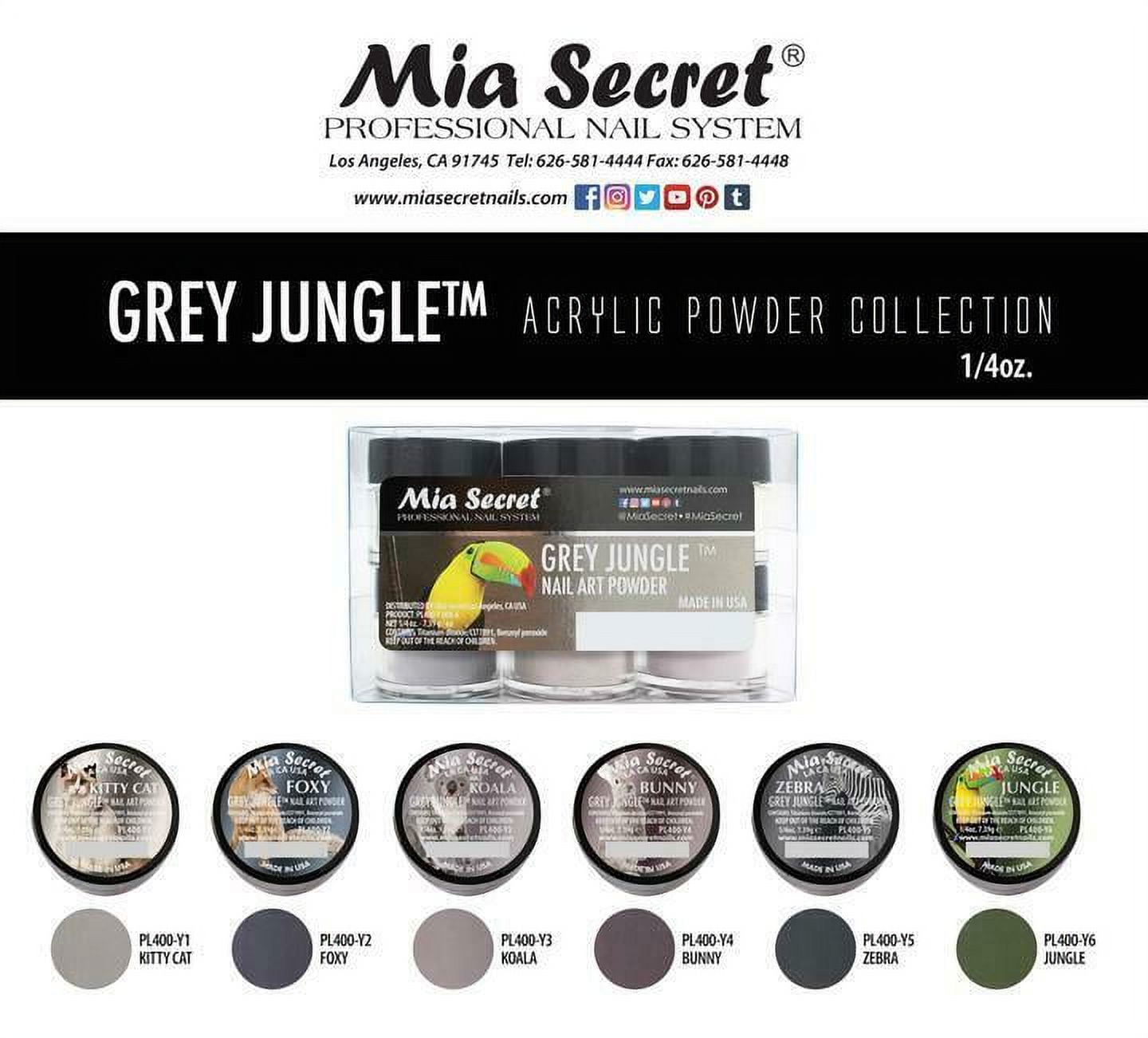 Mia Secret Acrylic Powder - Grey Jungle 6pcs