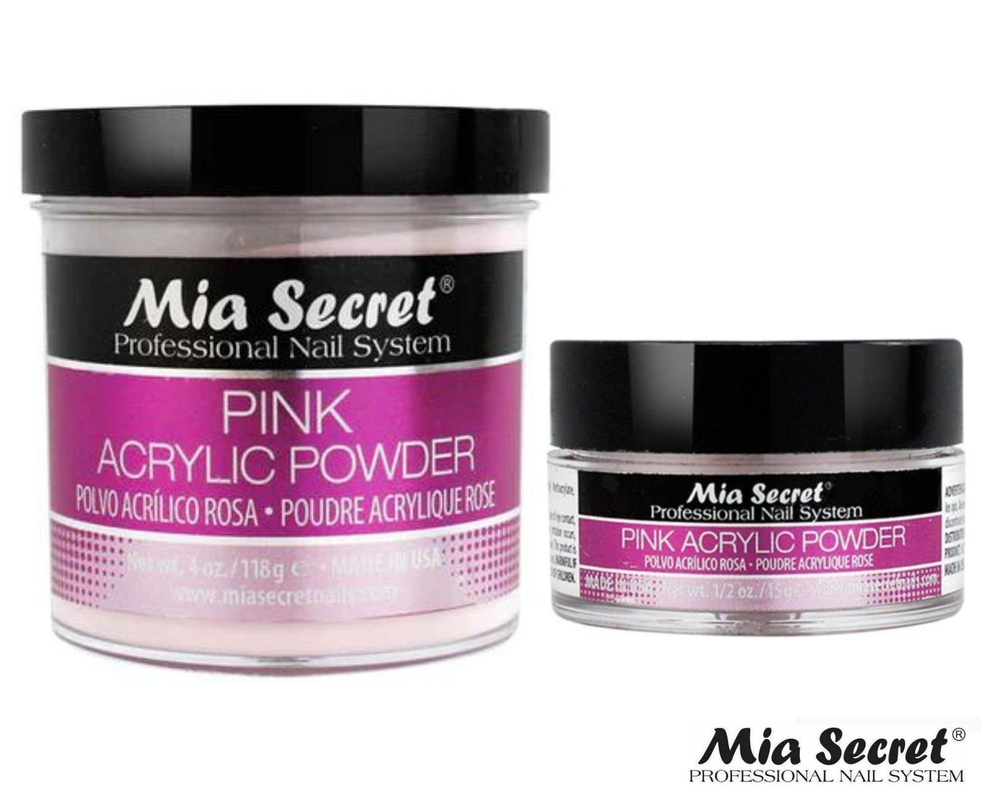 Mia Secret Acrylic Powder PINK 4 oz and 0.5 oz - Combo Pack