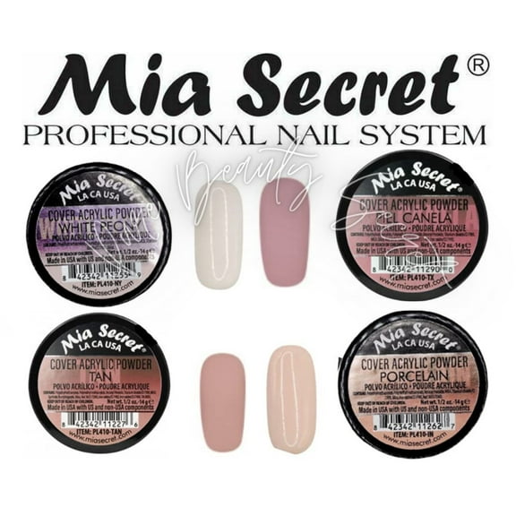 Mia Secret - COVER (WHITE PEONY+PORCELAIN+PIEL CANELA+TAN) 0.5 oz x 4