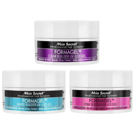 Mia Secret FORMAGEL UV/LED BUILDER GEL 0.5oz x 3 (CLear+White+Pink)