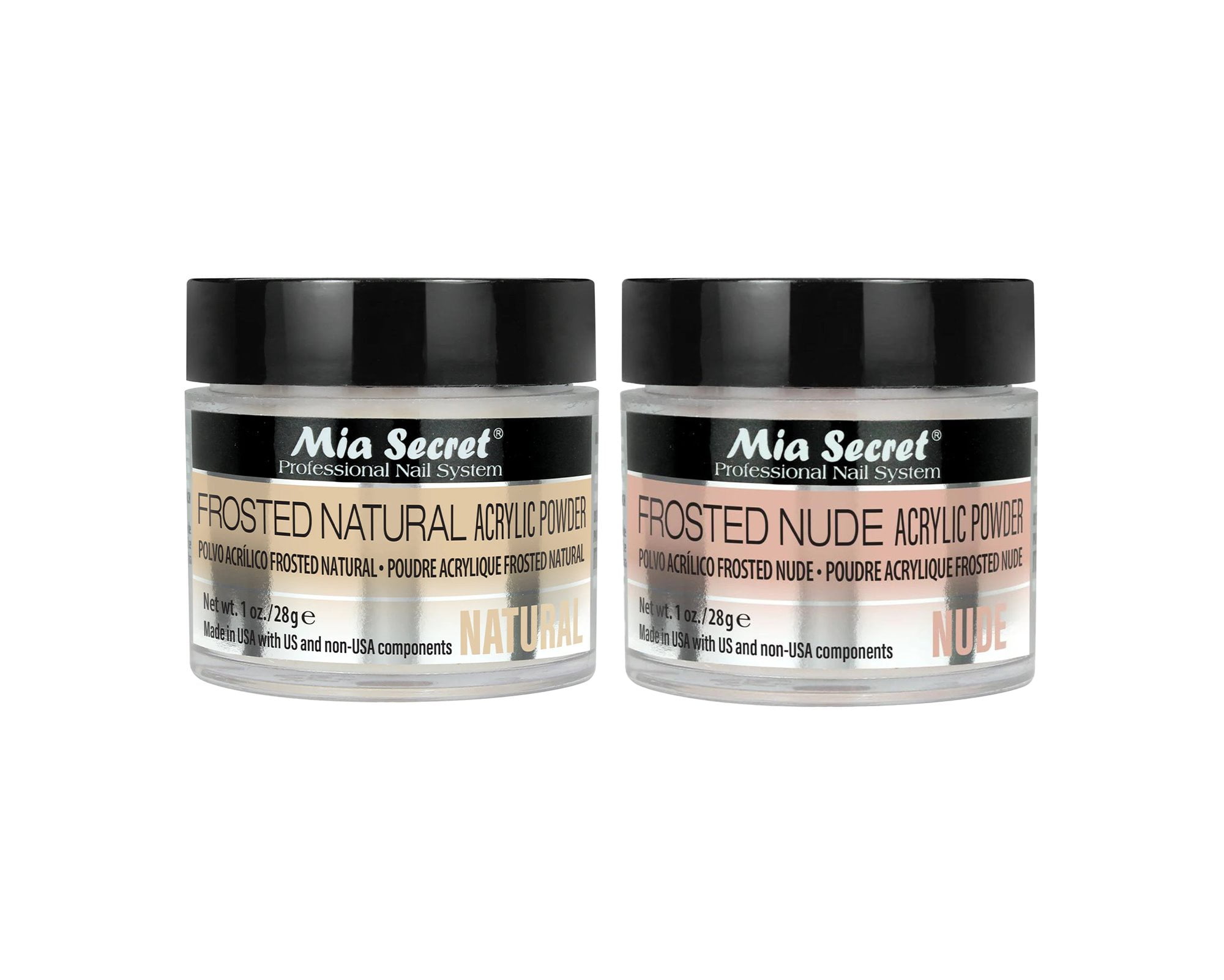 Mia Secret - Frosted Natural Acrylic Powder & Frosted Nude Acrylic Powder (1 oz each.) - Combo