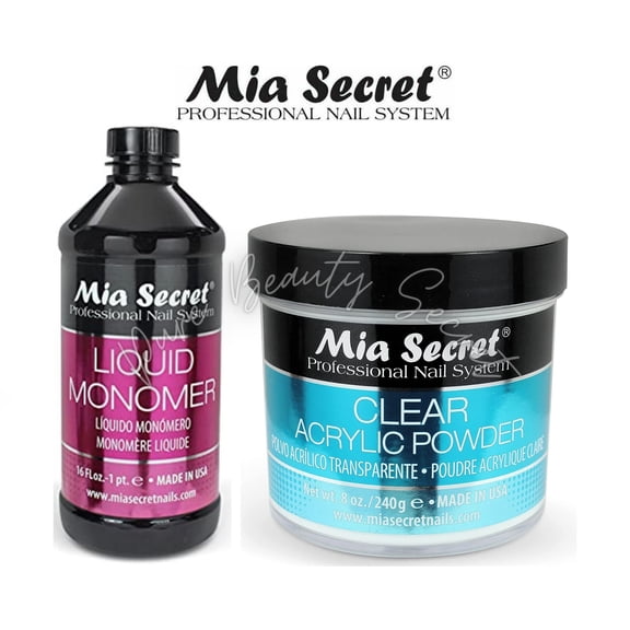 Mia Secret Liquid Monomer 16 oz and Clear Powder 8 oz