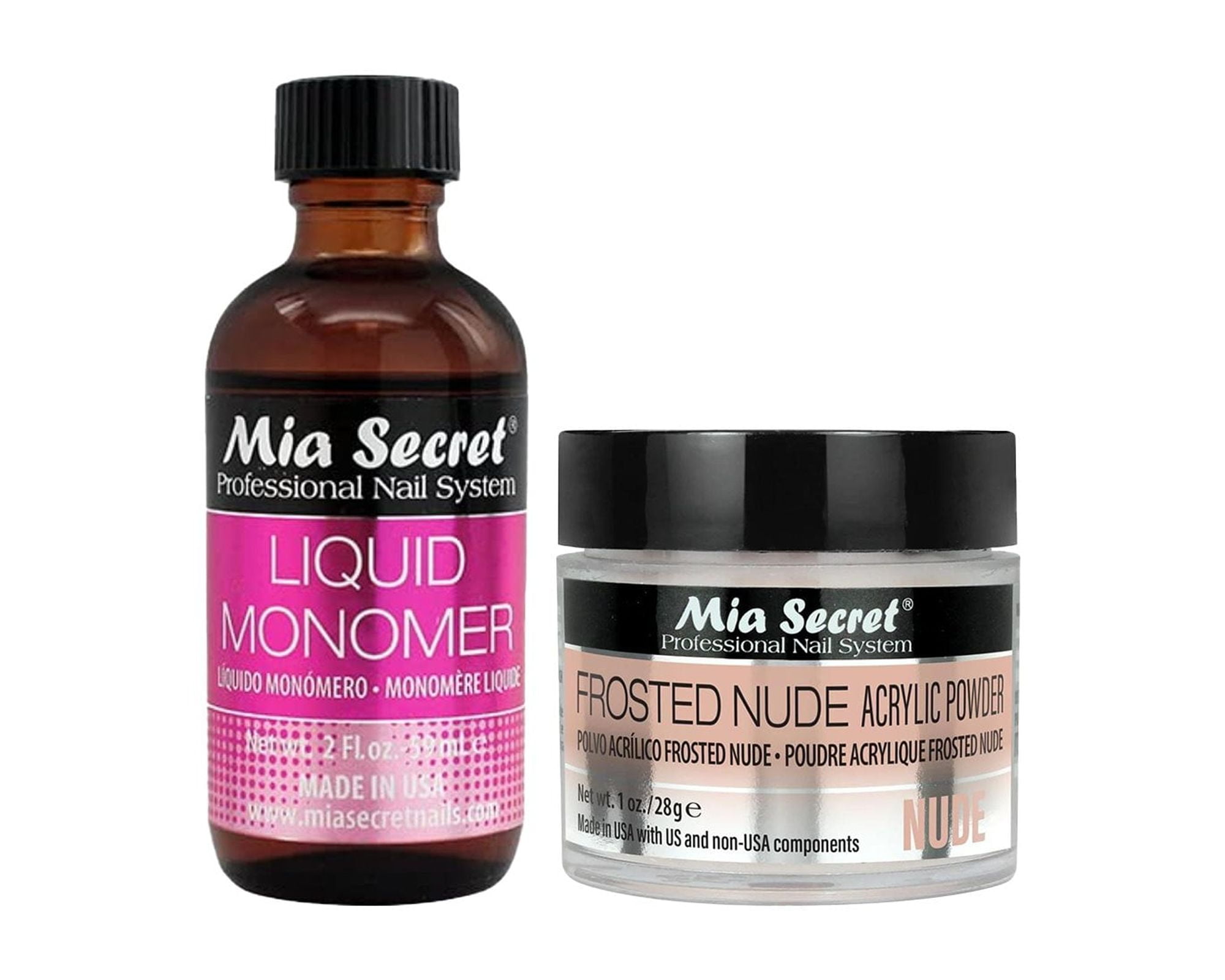 Mia Secret - Liquid Monomer 2 oz. & Frosted Nude Acrylic Powder 1 oz. - Combo