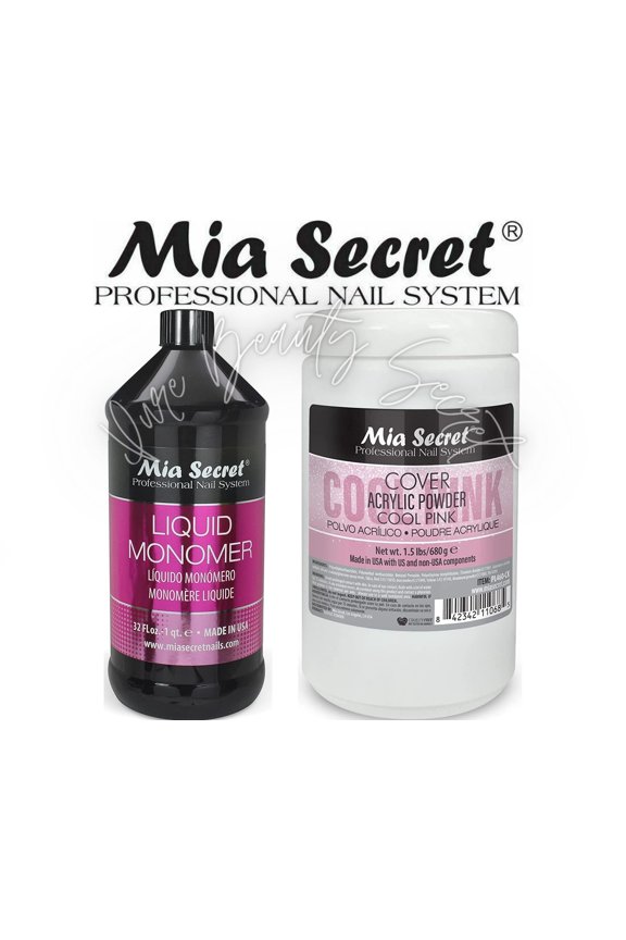 Liquid Monomer 32 oz & Cover Cool Pink 1.5 lb