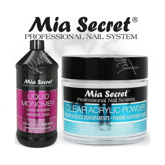 Mia Secret Liquid Monomer 32 oz and Clear Powder 1 oz