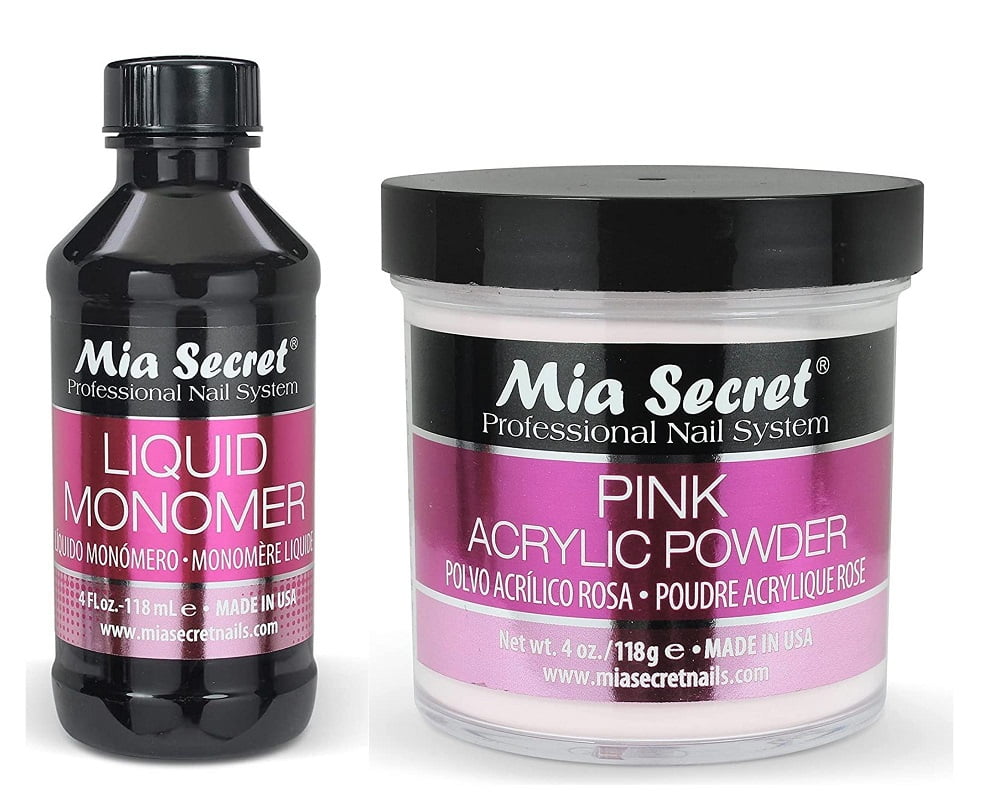 Mia Secret Liquid Monomer 4 oz and PINK Powder 4 oz