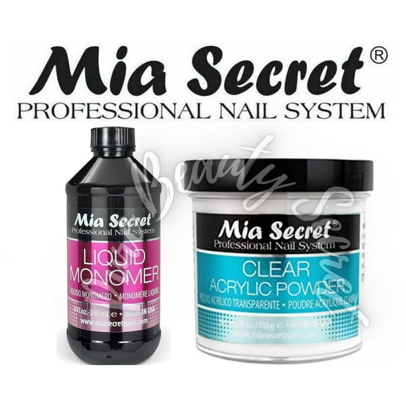 Mia Secret Liquid Monomer 8 oz and CLEAR Powder 4 oz