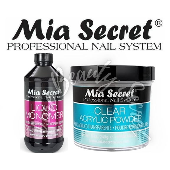 Mia Secret Liquid Monomer 8 oz and CLEAR Powder 8 oz