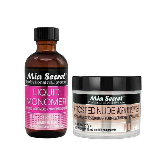 Mia Secret - Liquid Monomer & Frosted Nude Acrylic Powder (2 oz. Each) - Combo