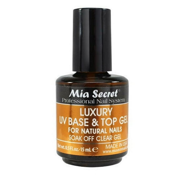 Mia Secret Luxury uv Top Coat Gel For Natural Nails Soak Off Clear Gel 1/2 Oz