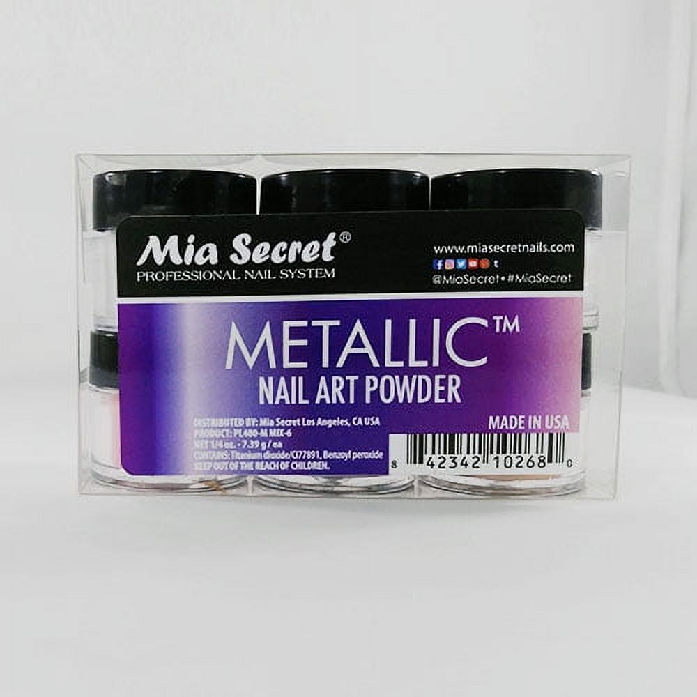 Mia Secret Metallic Nail Art Powder- 6 PCS