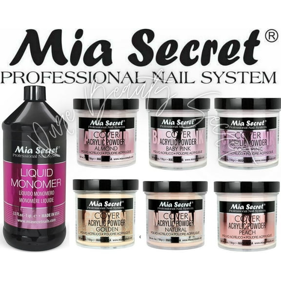Mia Secret - Monomer 32 oz + COVER (Baby/Cool/Natural/Peach/Almond) - 4oz;6pc