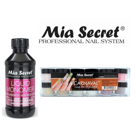 Mia Secret - Monomer 4 oz + Carnaval 12 Colors Set